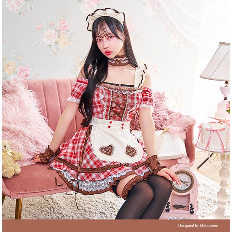 チョコレートチャンクチェックメイド《バレンタインコスプレ8点セット