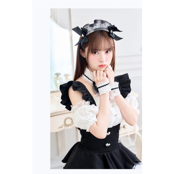 藤咲凪着用】ロイヤルブラックヒロインメイド《オリジナルコスプレ10点