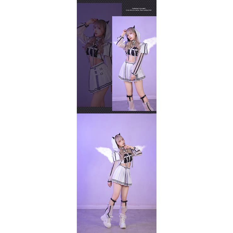 天使界隈 ゲーミングデビルガール《ハロウィンコスプレ6点セット