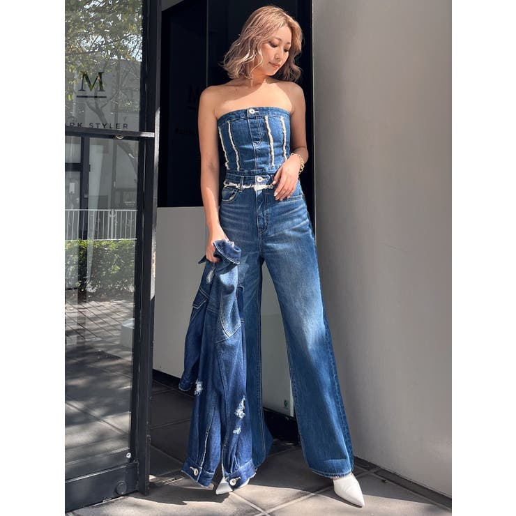 ハイウエスト ワイドフリンジデニムパンツ[品番：MKSW0054845]｜GYDA