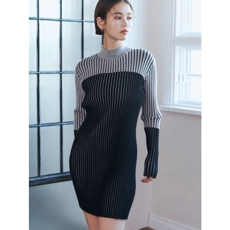 リブニットミニワンピース[品番：MKSW0061827]｜MURUA（ムルーア）の