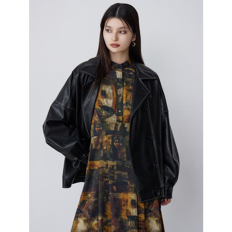 スタンドネックフェイクレザージャケット[品番：MKSW0065726]｜MURUA