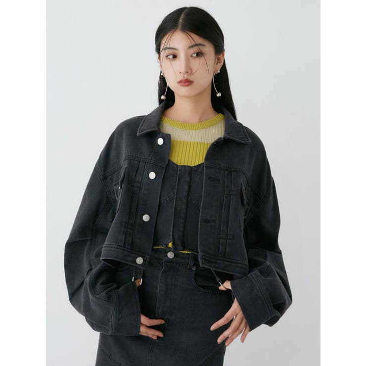 ショートデニムジャケット【セットアップ着用可】[品番：MKSW0061908