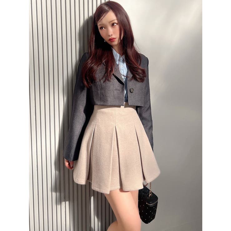 クロップドジャケット【セットアップ着用可能】[品番：MKSW0059116