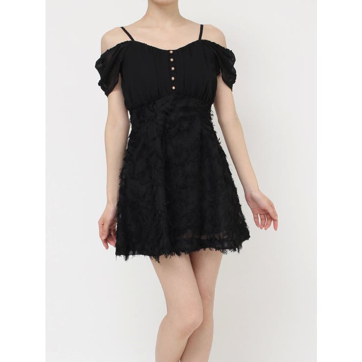 ジャガードドッキングミニフレアワンピース[品番：MKSW0064184