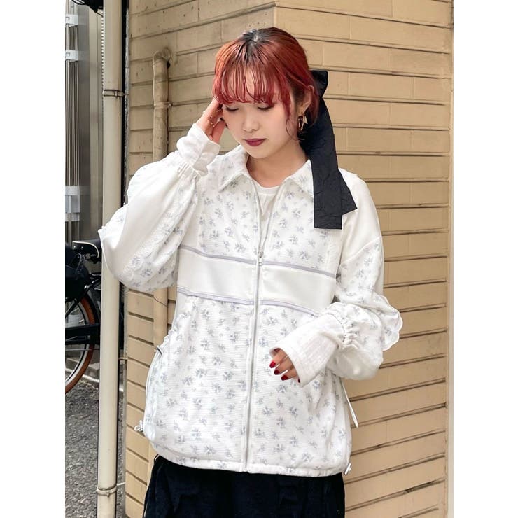 floralコンビトラックジャケット[品番：MKSW0059583]｜merry jenny