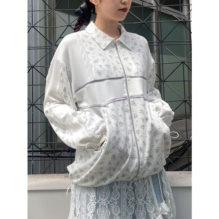 floralコンビトラックジャケット[品番：MKSW0059583]｜merry jenny