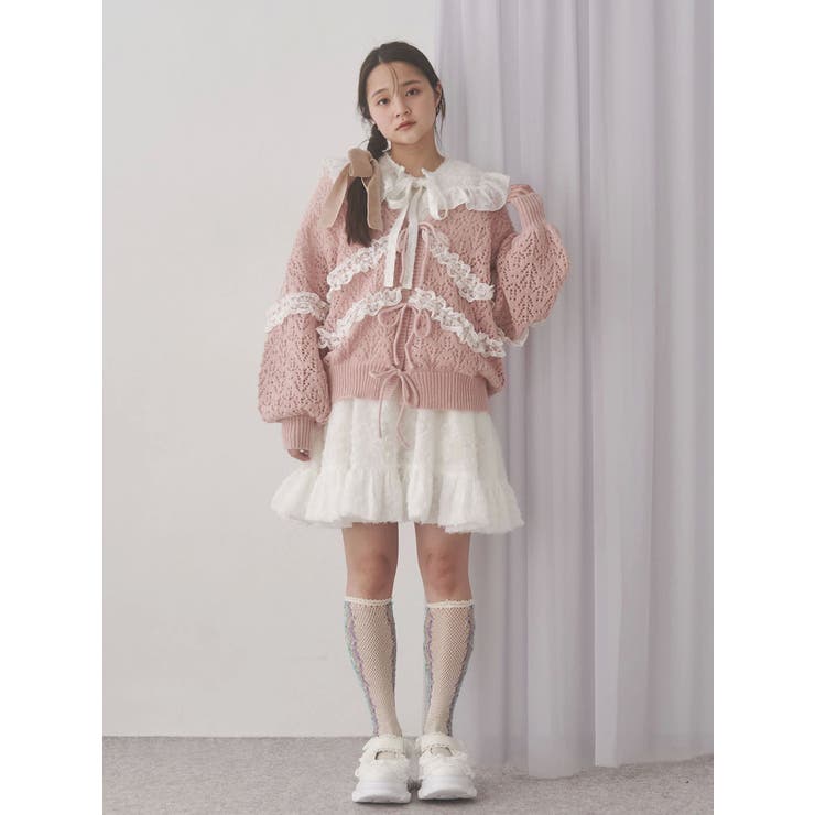 flowerジャガードミニワンピース[品番：MKSW0065069]｜merry jenny