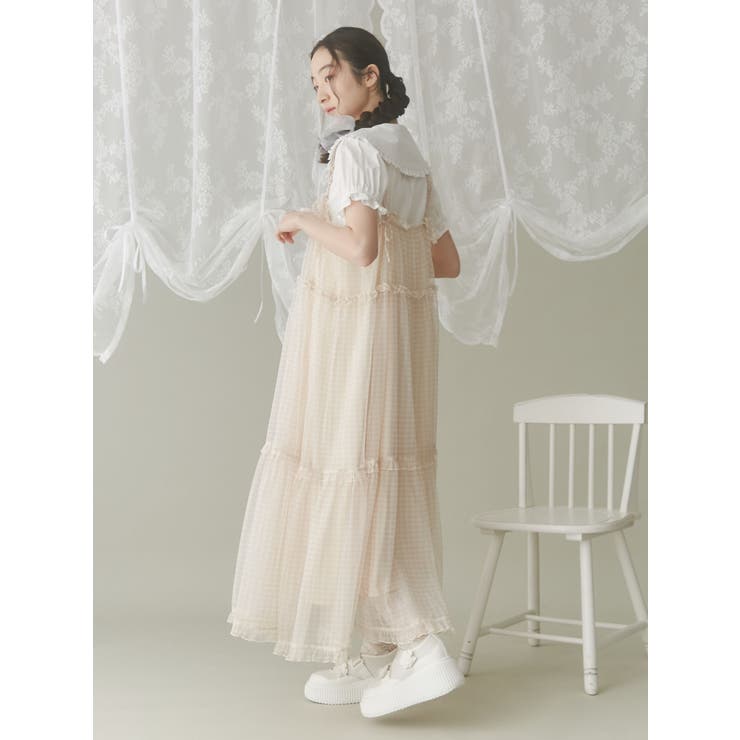 ギンガムシアーティアードワンピース[品番：MKSW0062575]｜merry jenny