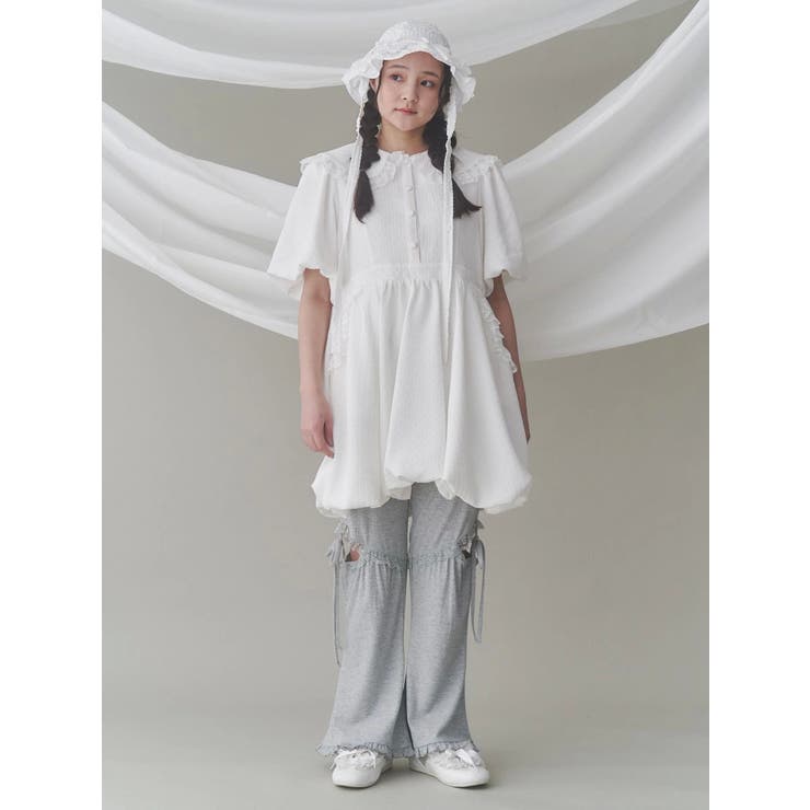 バルーンパフミニワンピース[品番：MKSW0063409]｜merry jenny