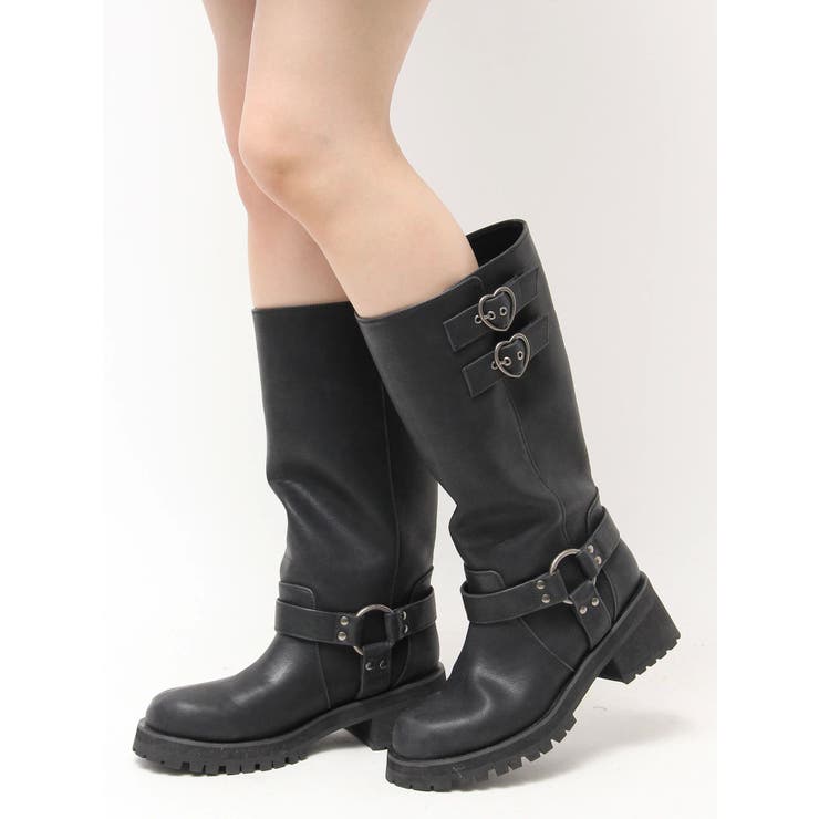 ハートバックルエンジニアブーツ[品番：MKSW0065043]｜CALNAMUR