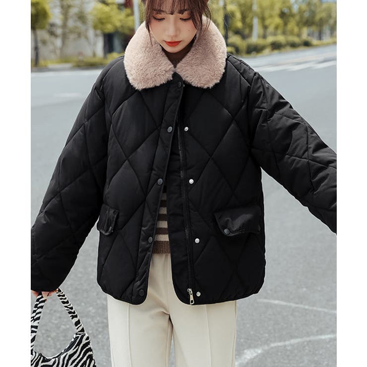 中綿キルティングジャケット 韓国アウター[品番：II000011276