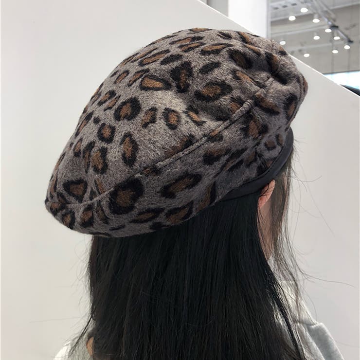 起毛 レオパード柄 ベレー帽 秋冬[品番：II000009262]｜Miniministore