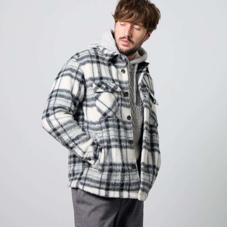 Wパッチポケット チェックブルゾン[品番：NICW0007320]｜NICOLE