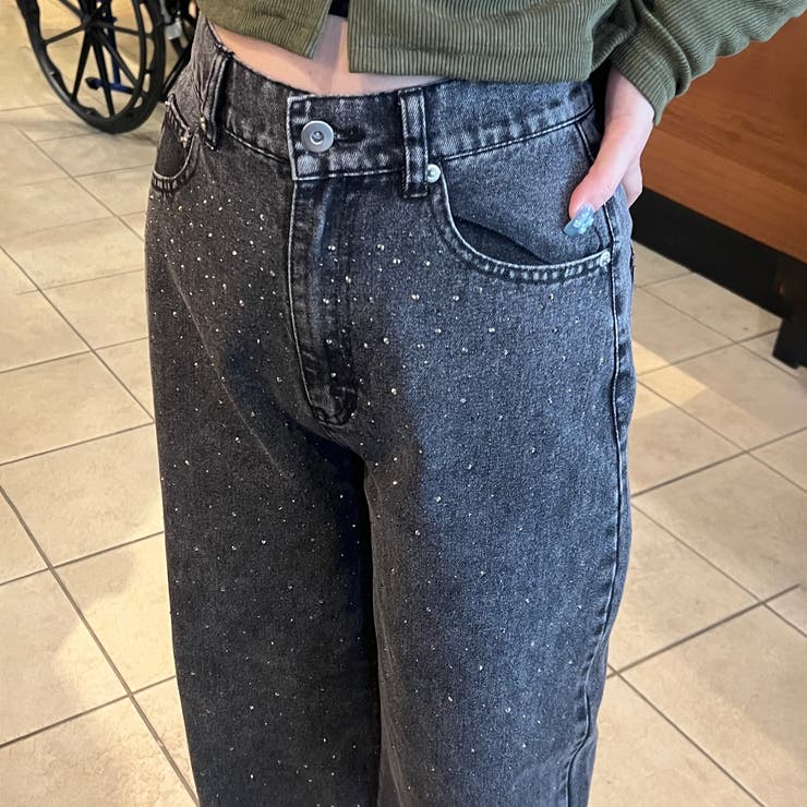 ストーン付デニムパンツ[品番：OLOW0015205]｜RMAF NICE CLAUP / OLIVE