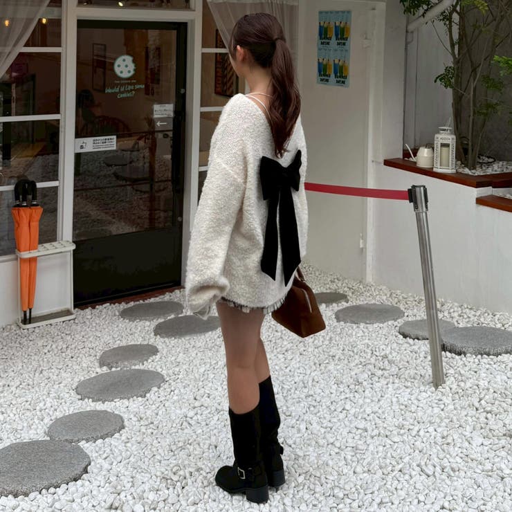 リボンコレクション】後ビッグリボンニット[品番：OLOW0016959]｜RMAF