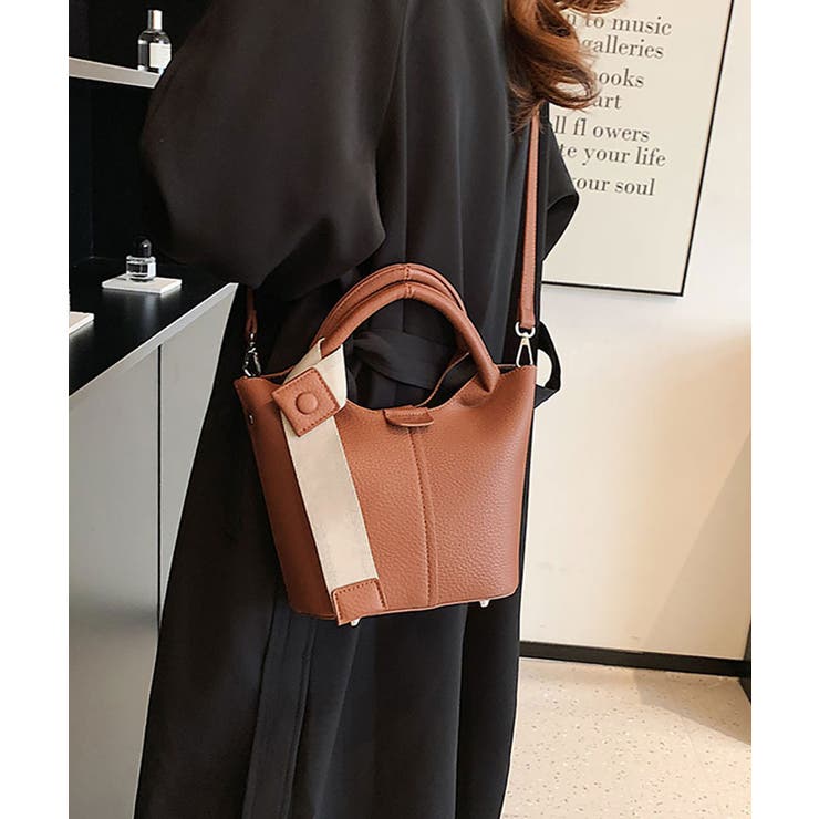 PUレザー バケツ型 ショルダーバッグ[品番：NELW0001711]｜NinaetLina