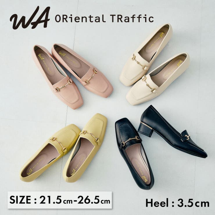 オリエンタルトラフィック》メタリックラインビットヒールローファー