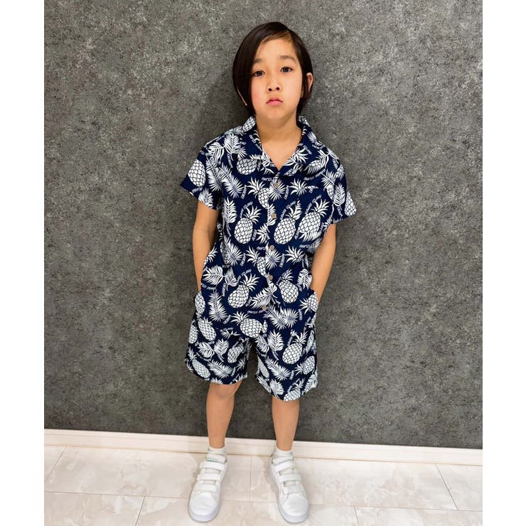 接触冷感 アロハセットアップ キッズ[品番：MSSK1628197]｜NEXT WALL