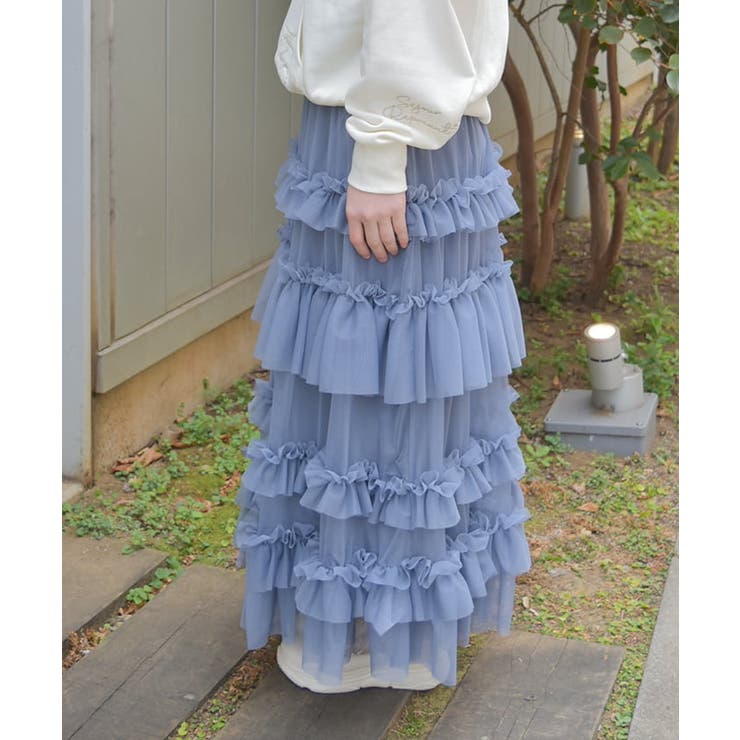 フリルチュールティアードSK[品番：IGAW0005323]｜axes femme