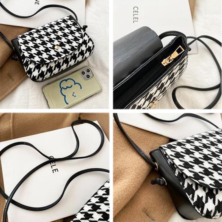 千鳥柄 レトロ ミニショルダーバッグ[品番：ADEW0003615]｜ad thie