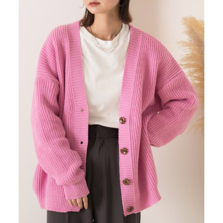 ゆったり・カラフル ニットカーディガン[品番：ADEW0004217]｜ad thie