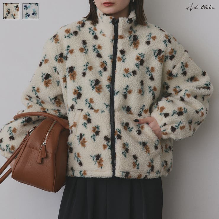 フラワーボアブルゾン[品番：ADEW0005145]｜ad thie（アドティエ）の
