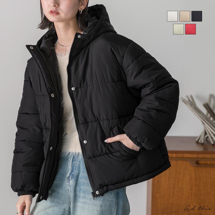 フード付きエコダウンブルゾン 中綿コート アウター[品番：ADEW0000280