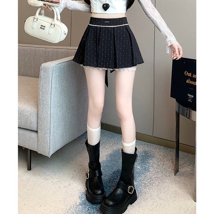 Jasmine】バックリボンプリーツミニスカート Jasmine Grandi…[品番