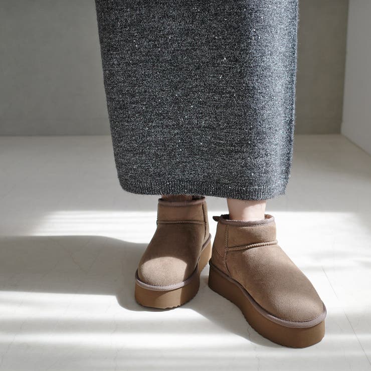 厚底 ムートンブーツ レディース[品番：BNZS1684162]｜AmiAmi