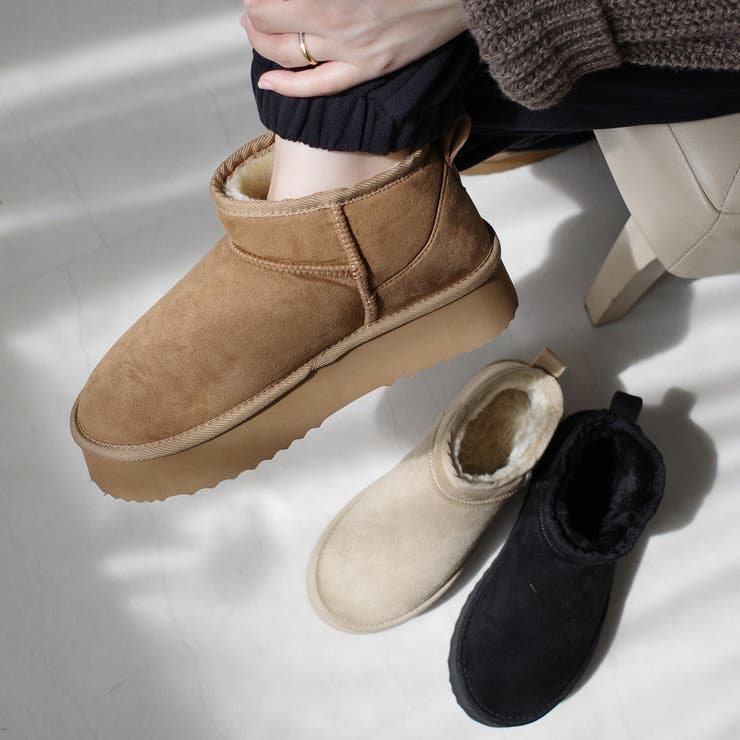 厚底 ムートンブーツ レディース[品番：BNZS1684162]｜AmiAmi