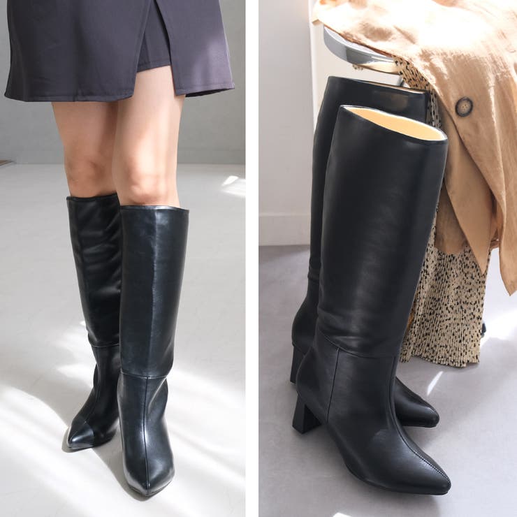 アーモンドトゥ ロングブーツ レディース[品番：BNZS1684150]｜AmiAmi