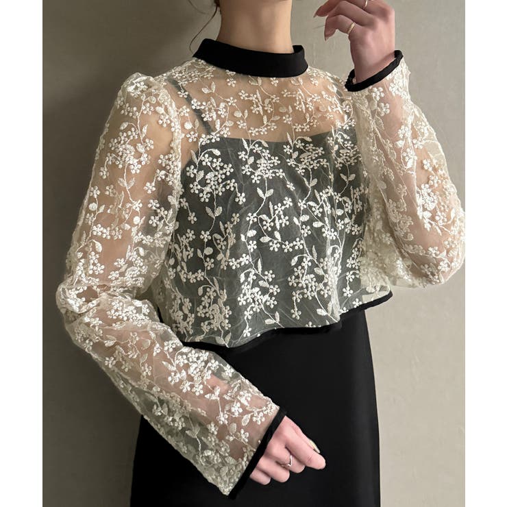 オケージョン対応]前後2wayレースボレロ＆サテンキャミワンピースSET