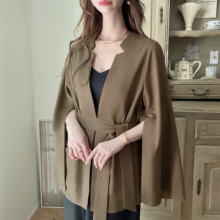 ミドルレングススリットスリーブジャケット anuans（アニュアンス）の