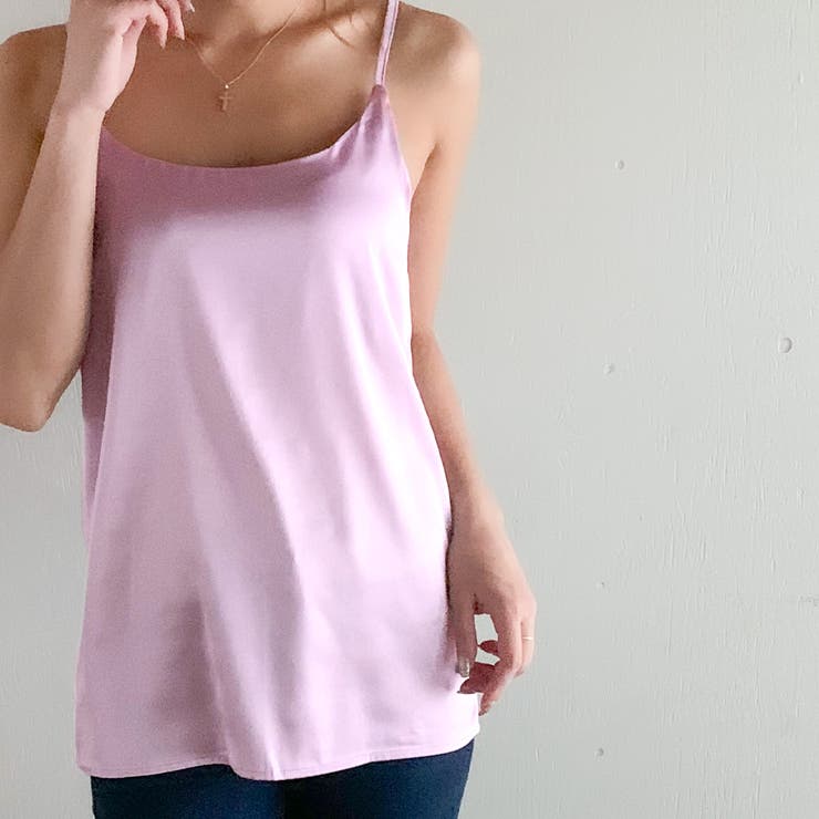 サテン風キャミソール リラックス とろみ[品番：AMTW0001399]｜JUNOAH