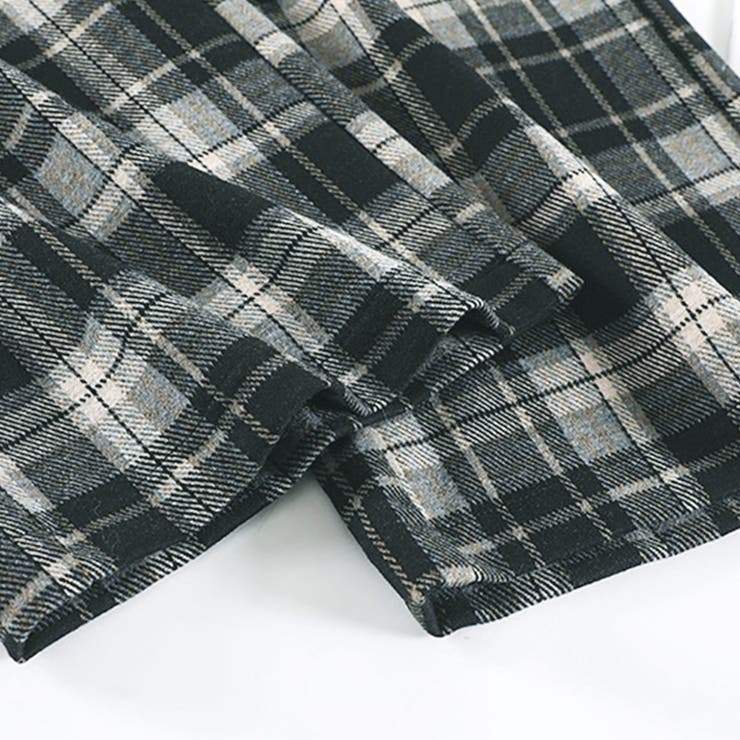 チェック柄ワイドパンツ 10代 20代[品番：AMSW1778062]｜Amulet