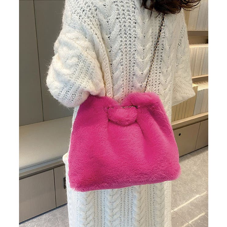 ファーバッグ 大容量 チェーンバッグ韓国[品番：AGCW0005267