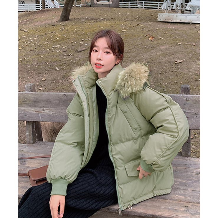 ダウンコート フードエコダウンジャケット[品番：AGCW0005126