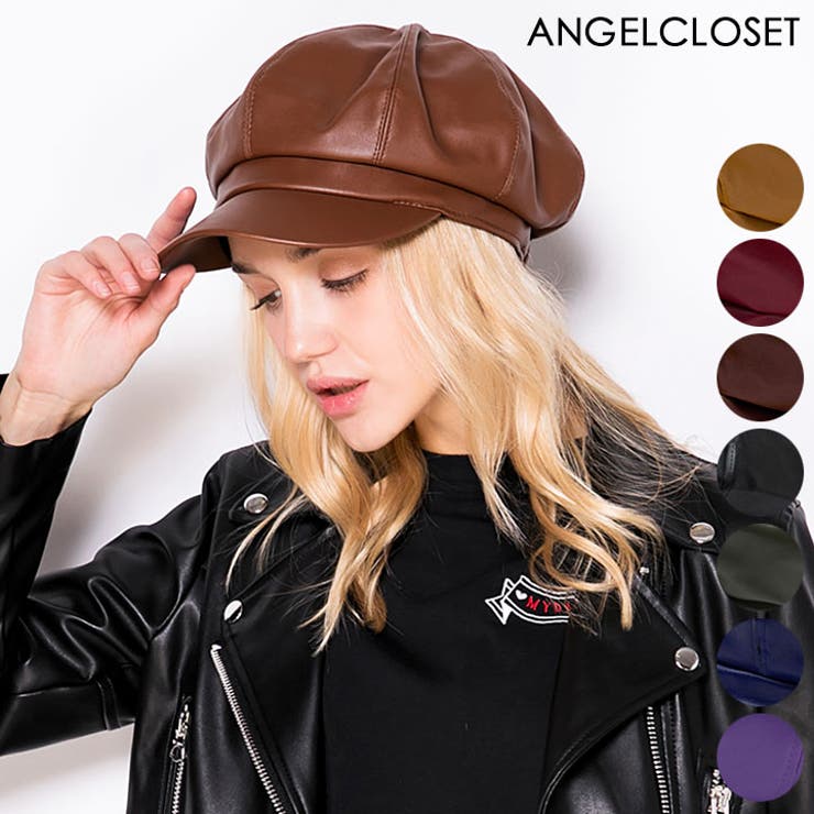 エンダースキーマ 黒 レザー キャスケット 帽子 エンダースキーマ 黒