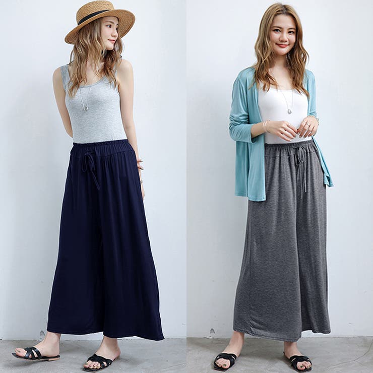 ワイドパンツ レディース ガウチョパンツ[品番：AGCW0000524