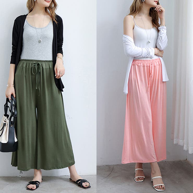 ワイドパンツ レディース ガウチョパンツ[品番：AGCW0000524