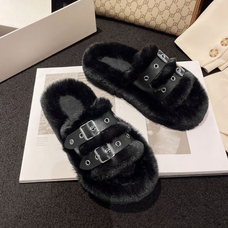 ファーサンダル レディース ボアサンダル[品番：AGCW0004877