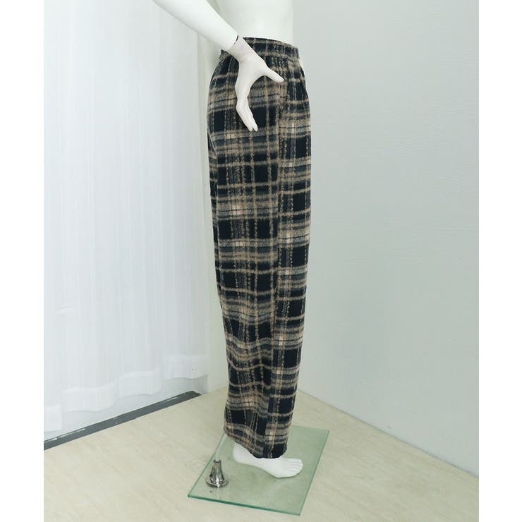 ワイドパンツ チェック柄 レディース[品番：AGCW0006082]｜SUNSHINE