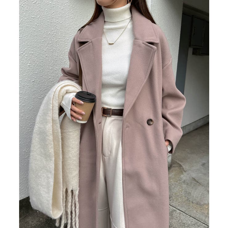 ロング丈 フェイクウール テーラードコート[品番：AZ000003593]｜andme