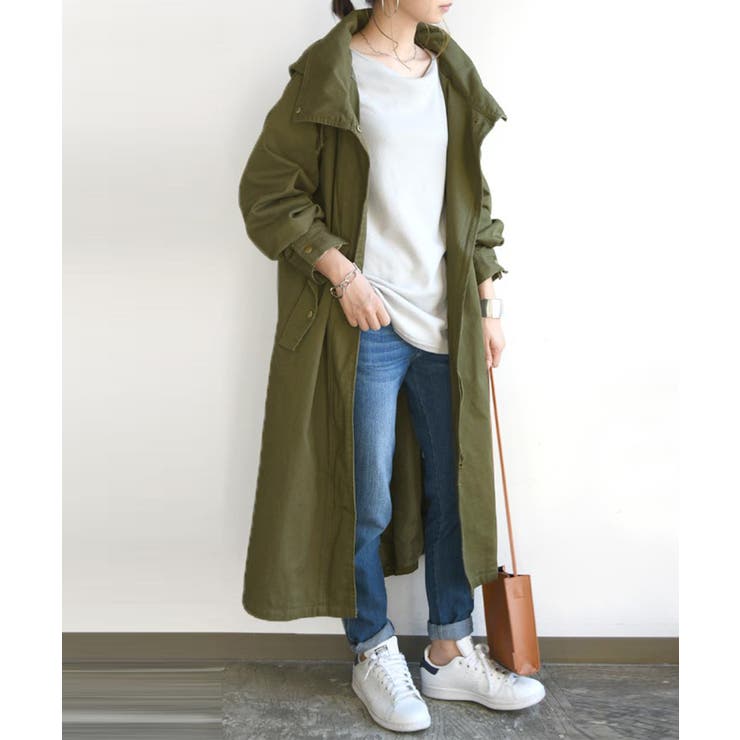 and it_】スタンドカラードルマンモッズロングコート♪レディース 春