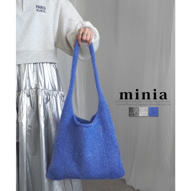ラメシャギーニットトートバッグ[品番：ASNS0000918]｜minia（ミニア