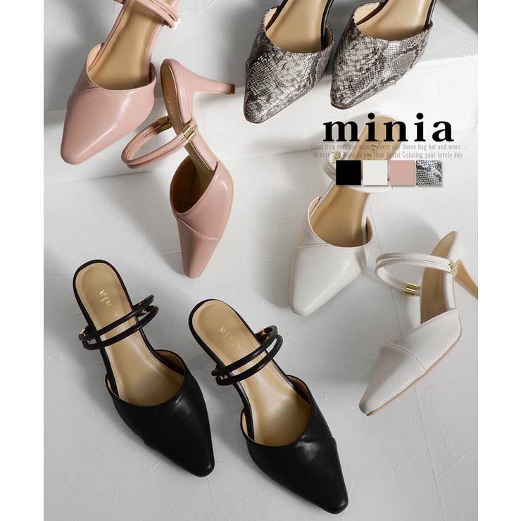 ポインテッド2WAYストラップミュール 7cmヒール minia[品番