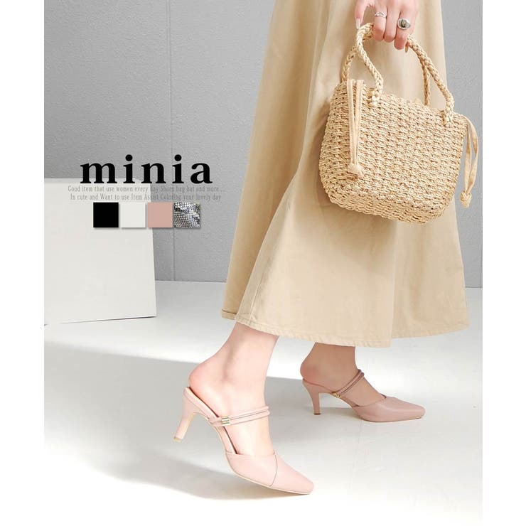 ポインテッド2WAYストラップミュール 7cmヒール minia[品番