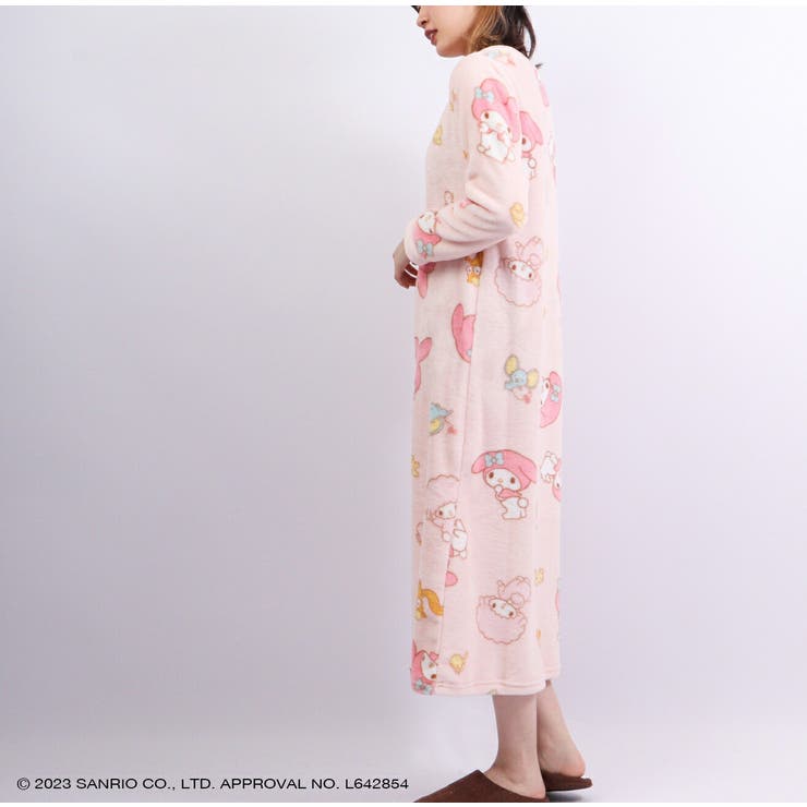 マイメロ マイメロディ ワンピース 長袖 プリント 部屋着[品番
