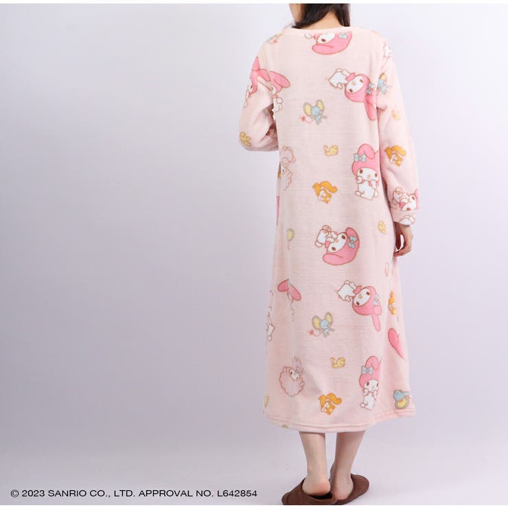 マイメロ マイメロディ ワンピース 長袖 プリント 部屋着[品番